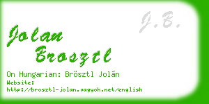 jolan brosztl business card